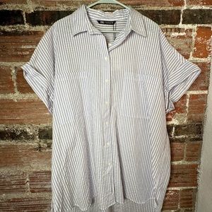 NWT ZARA SUMMER OVERSIZED STRIPES SHIRT